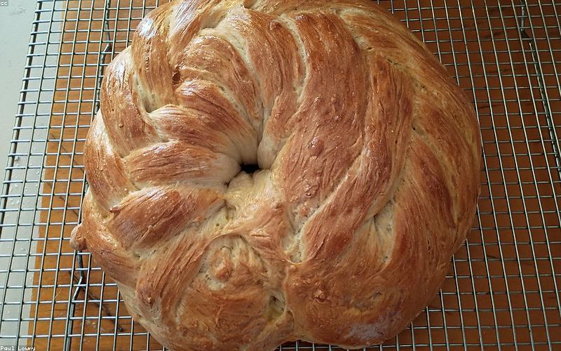 Chicken Karahi served with naan bread.